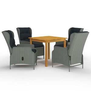vidaXL Set de mobilier pentru grădină, 5 piese, gri deschis imagine