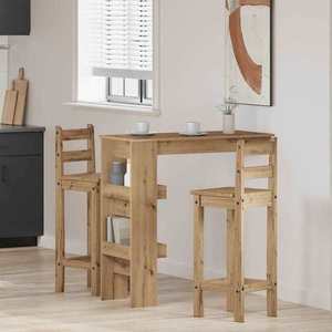 vidaXL Masă bar perete Stejar artizanal 102x45x103, 5 cm lemn compozit imagine