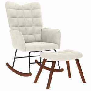 vidaXL Balansoar cu scaun, catifea crem imagine