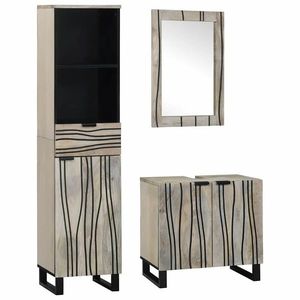 vidaXL Set de mobilier pentru baie cu sertar 3 pcs Alb Lemn compozit imagine