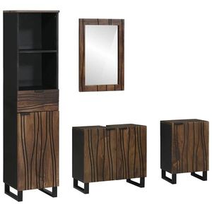 vidaXL Set de mobilier pentru baie cu sertar 4 pcs Alb Lemn compozit imagine