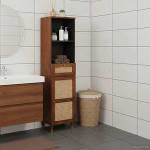 vidaXL Bufet cu sertar cu raft cu depozitare Maro 38 x 33.5 x 160 cm imagine