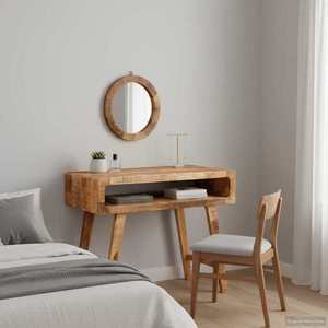 vidaXL Masă de Machiaj Maro 90 x 76 x 45 cm Lemn masiv de mango imagine