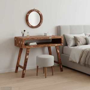 vidaXL Masă de Machiaj Maro 90 x 76 x 45 cm Lemn reciclat masiv imagine