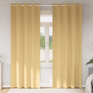 vidaXL Perdele Opaque cu Inel 2 pcs Bej 245 x 140 cm Poliester imagine