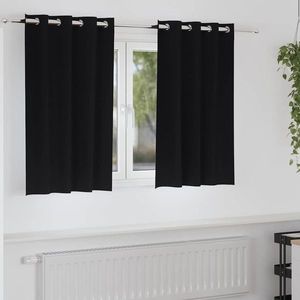 vidaXL Perdele Opaque cu Inel 2 pcs Negru 140 x 140 cm Poliester imagine