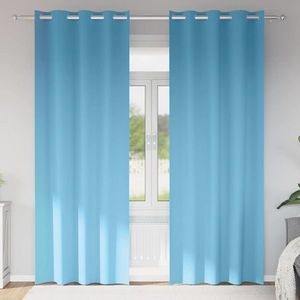 vidaXL Perdele Opaque cu Inel 2 pcs Albastru deschis 225 x 140 cm imagine