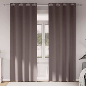 vidaXL Perdele Opaque cu Inel 2 pcs Maro închis 225 x 140 cm Poliester imagine