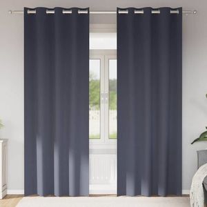 vidaXL Perdele Opaque cu Inel 2 pcs Antracit 245 x 140 cm Poliester imagine