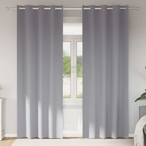 vidaXL Perdele Opaque cu Inel 2 pcs Gri deschis 225 x 140 cm Poliester imagine