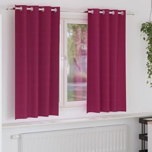 vidaXL Perdele Opaque cu Inel 2 pcs Roșu Vin 175 x 140 cm Poliester imagine