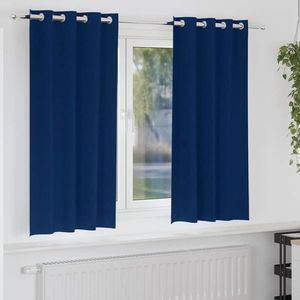 vidaXL Perdele Opaque cu Inel 2 pcs Albastru închis 175 x 140 cm imagine