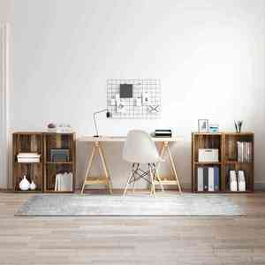 vidaXL Set comodă TV 4 pcs Lemn Vechi 37 x 37 x 72 cm Lemn compozit imagine