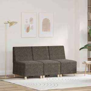 vidaXL Unitate Sofa Modulară Fără Brațe 3 pcs Gri închis imagine