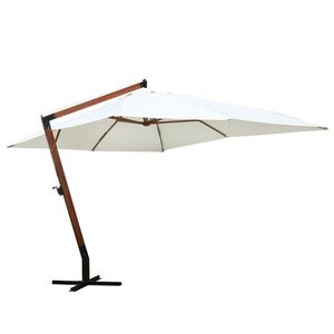 vidaXL Umbrelă de soare suspendată 300 x 400 cm, alb imagine