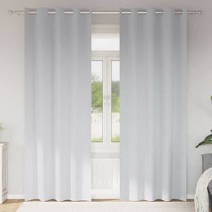 vidaXL Perdele Opaque cu Inel 2 pcs Gri Deschis 260 x 140 cm Poliester imagine