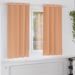 vidaXL Perdele Opaque cu Inel 2 pcs Maro deschis 175 x 140 cm imagine