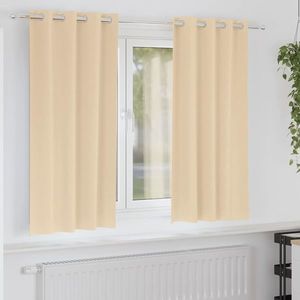 vidaXL Perdele Opaque cu Inel 2 pcs Crem 175 x 140 cm Poliester imagine