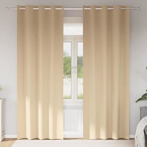 vidaXL Perdele Opaque cu Inel 2 pcs Crem 260 x 140 cm Poliester imagine