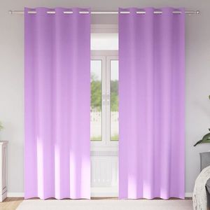 vidaXL Perdele Opaque cu Inel 2 pcs Violet 260 x 140 cm Poliester imagine