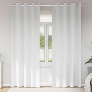 vidaXL Perdele Opaque cu Inel 2 pcs Alb pur 225 x 140 cm Poliester imagine