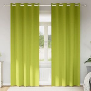 vidaXL Perdele Opaque cu Inel 2 pcs Verde 260 x 140 cm Poliester imagine
