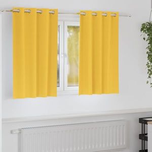 vidaXL Perdele Opaque cu Inel 2 pcs Galben muștar 140 x 140 cm imagine