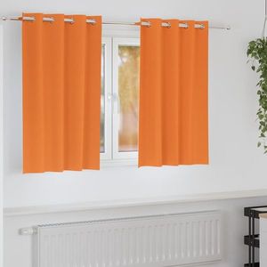 vidaXL Perdele Opaque cu Inel 2 pcs Portocalie Aprinsă 140 x 140 cm imagine