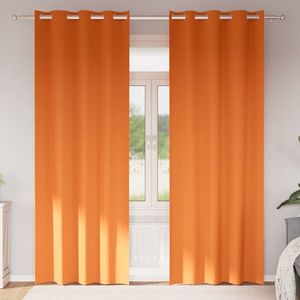 vidaXL Perdele Opaque cu Inel 2 pcs Portocalie Aprinsă 245 x 140 cm imagine