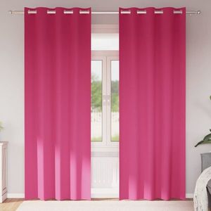 vidaXL Perdele Opaque cu Inel 2 pcs Roz Aprins 260 x 140 cm Poliester imagine
