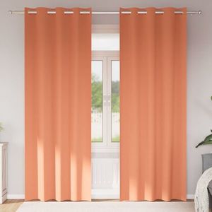 vidaXL Perdele Opaque cu Inel 2 pcs Terracota 245 x 140 cm Poliester imagine
