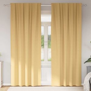 vidaXL Perdele Opaque cu Inel 2 pcs Bej 260 x 140 cm Poliester imagine