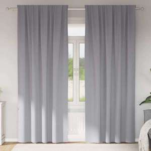 vidaXL Perdele Opaque cu Inel 2 pcs Gri deschis 245 x 140 cm Poliester imagine