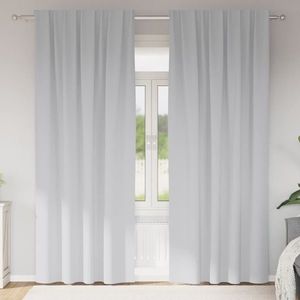 vidaXL Perdele Opaque cu Inel 2 pcs Gri Deschis 225 x 140 cm Poliester imagine