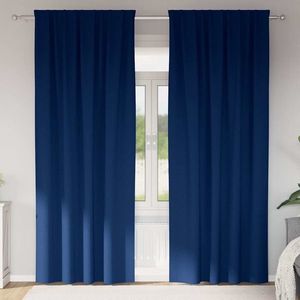 vidaXL Perdele Opaque cu Inel 2 pcs Albastru închis 225 x 140 cm imagine