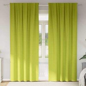 vidaXL Perdele Opaque cu Inel 2 pcs Verde 245 x 140 cm Poliester imagine