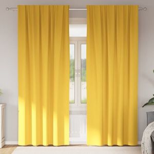 vidaXL Perdele Opaque cu Inel 2 pcs Galben muștar 225 x 140 cm imagine