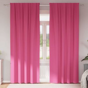 vidaXL Perdele Opaque cu Inel 2 pcs Roz Aprins 225 x 140 cm Poliester imagine