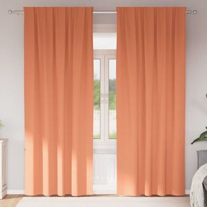 vidaXL Perdele Opaque cu Inel 2 pcs Terracota 260 x 140 cm Poliester imagine