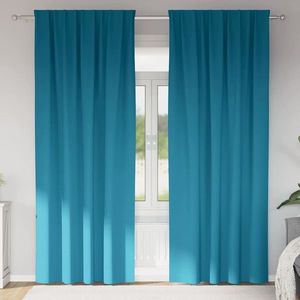 vidaXL Perdele Opaque cu Inel 2 pcs Turcoaz 225 x 140 cm Poliester imagine