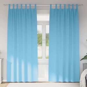 vidaXL Perdele Opaque cu Inel 2 pcs Albastru deschis 260 x 140 cm imagine