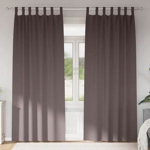 vidaXL Perdele Opaque cu Inel 2 pcs Maro închis 260 x 140 cm Poliester imagine