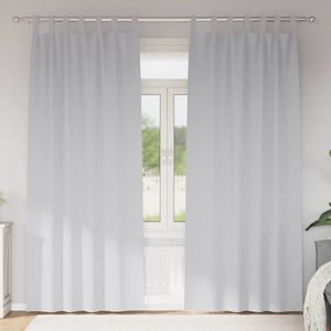 vidaXL Perdele Opaque cu Inel 2 pcs Gri Deschis 245 x 140 cm Poliester imagine