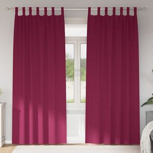 vidaXL Perdele Opaque cu Inel 2 pcs Roșu Vin 260 x 140 cm Poliester imagine