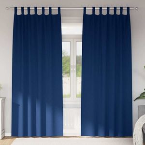vidaXL Perdele Opaque cu Inel 2 pcs Albastru închis 260 x 140 cm imagine
