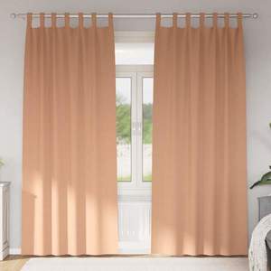 vidaXL Perdele Opaque cu Inel 2 pcs Maro deschis 260 x 140 cm imagine