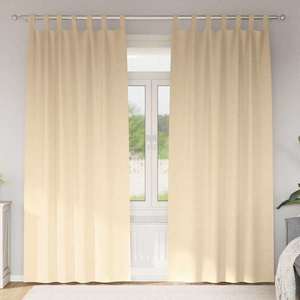 vidaXL Perdele Opaque cu Inel 2 pcs Crem 260 x 140 cm Poliester imagine