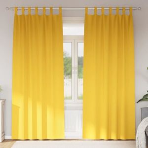 vidaXL Perdele Opaque cu Inel 2 pcs Galben muștar 260 x 140 cm imagine