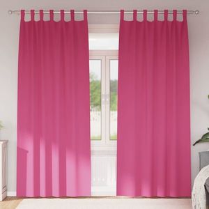 vidaXL Perdele Opaque cu Inel 2 pcs Roz Aprins 245 x 140 cm Poliester imagine