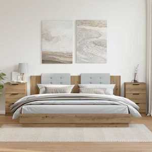 vidaXL Noptiere, 2 buc., stejar artizanal, 40x36x65 cm, lemn prelucrat imagine